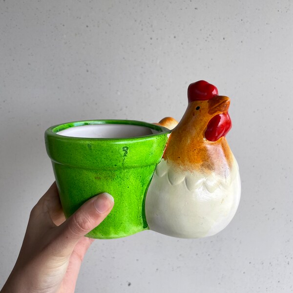 Cute chicken plant pot