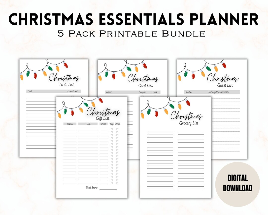Essential Printable Christmas Planner Gift Planner Guest List Xmas christmas-planner-printable-christmas-to-do-list-holiday-planner