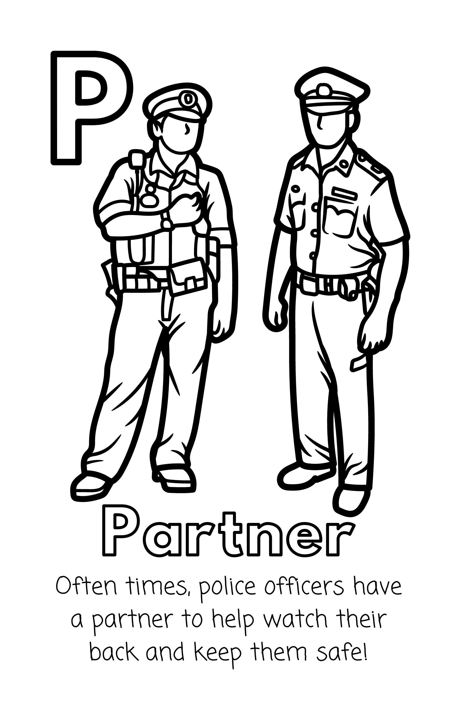 Police Coloring Book Police Abc's Law Enforcement Alphabet Printable