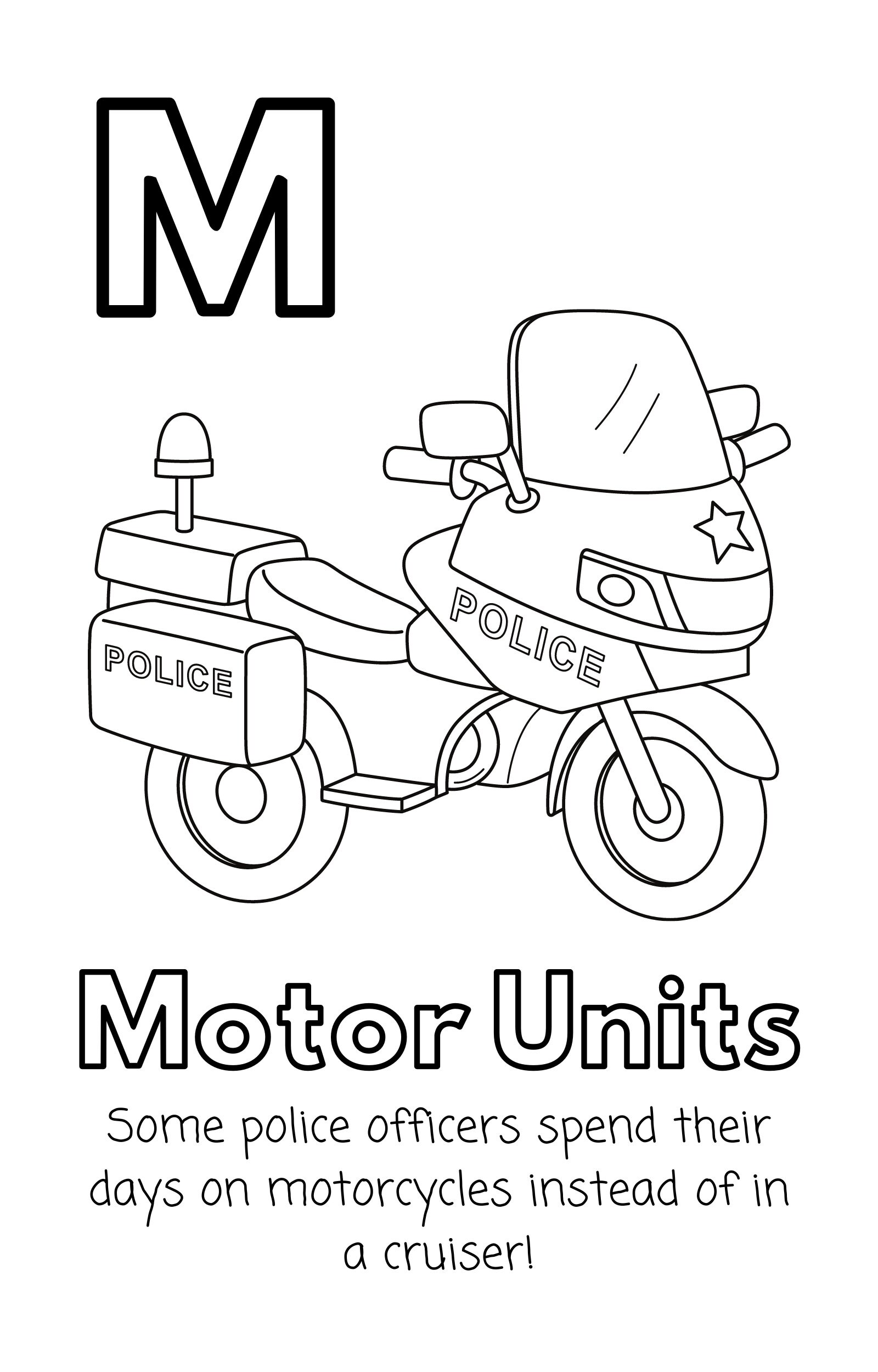Police Coloring Book Police Abc's Law Enforcement Alphabet Printable