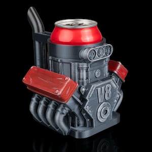 Engine Can Holder V8 – Octane Beer Soda Cooler – Car Lover Gift – 3D Printed Drink Holder – Muscle Car Decor – Cool Desk Accessory