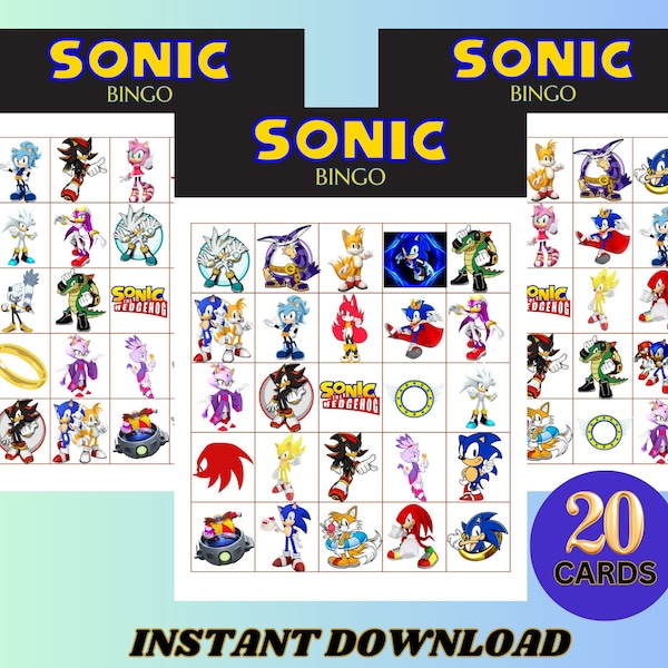 Sonic Party Printable - Etsy