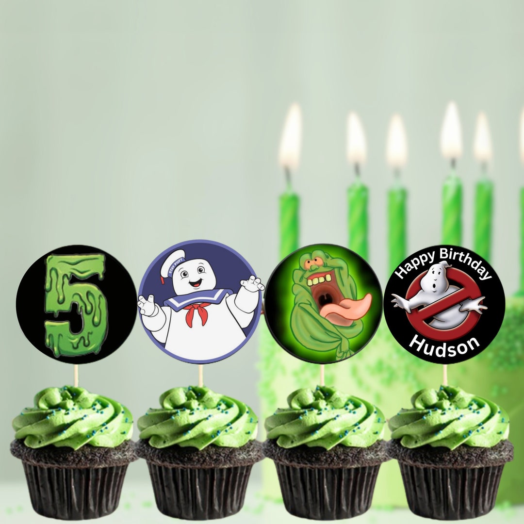 Personalized Ghostbusters Cupcake Toppers, Digital Ghostbuster Cake ...