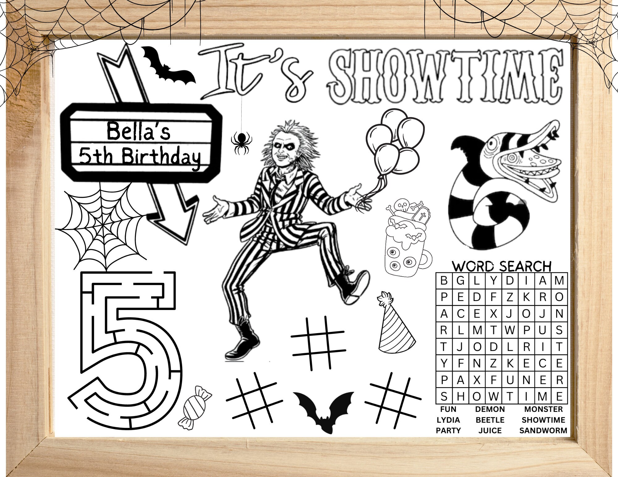 It's Showtime Beetlejuice Inspired Birthday Placemat, Beetlejuice ...
