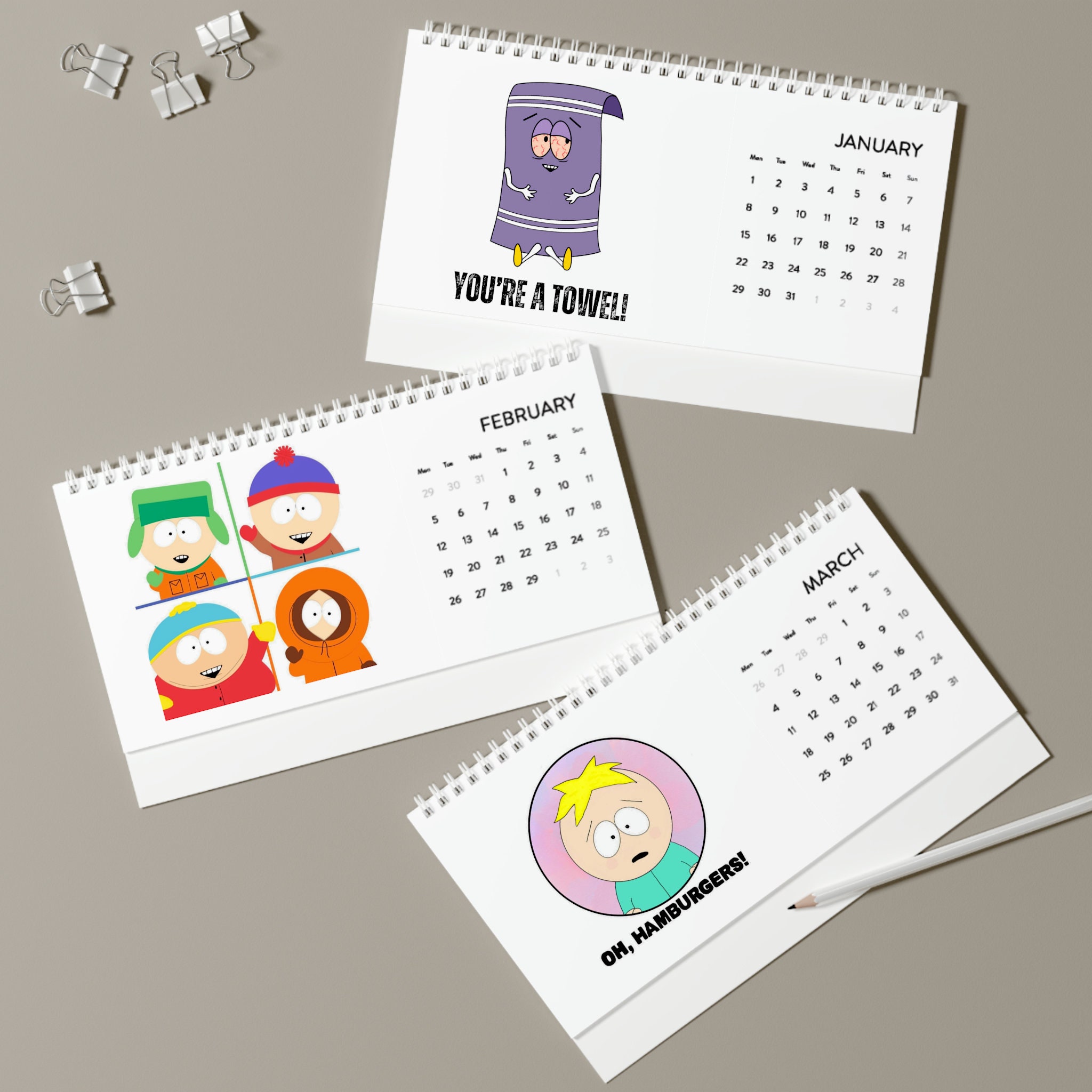 South Park Desk Calendar 2024 Etsy