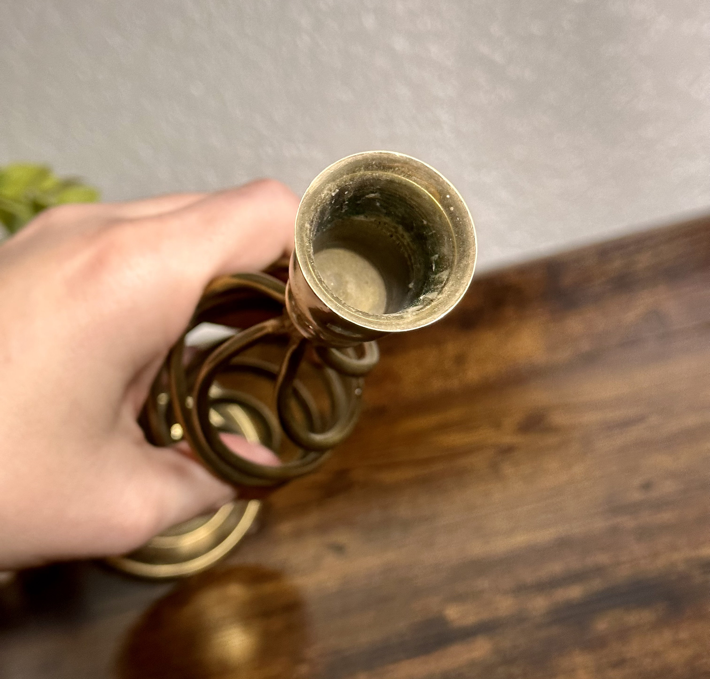 Vintage Brass Spiral Candle Holder Etsy