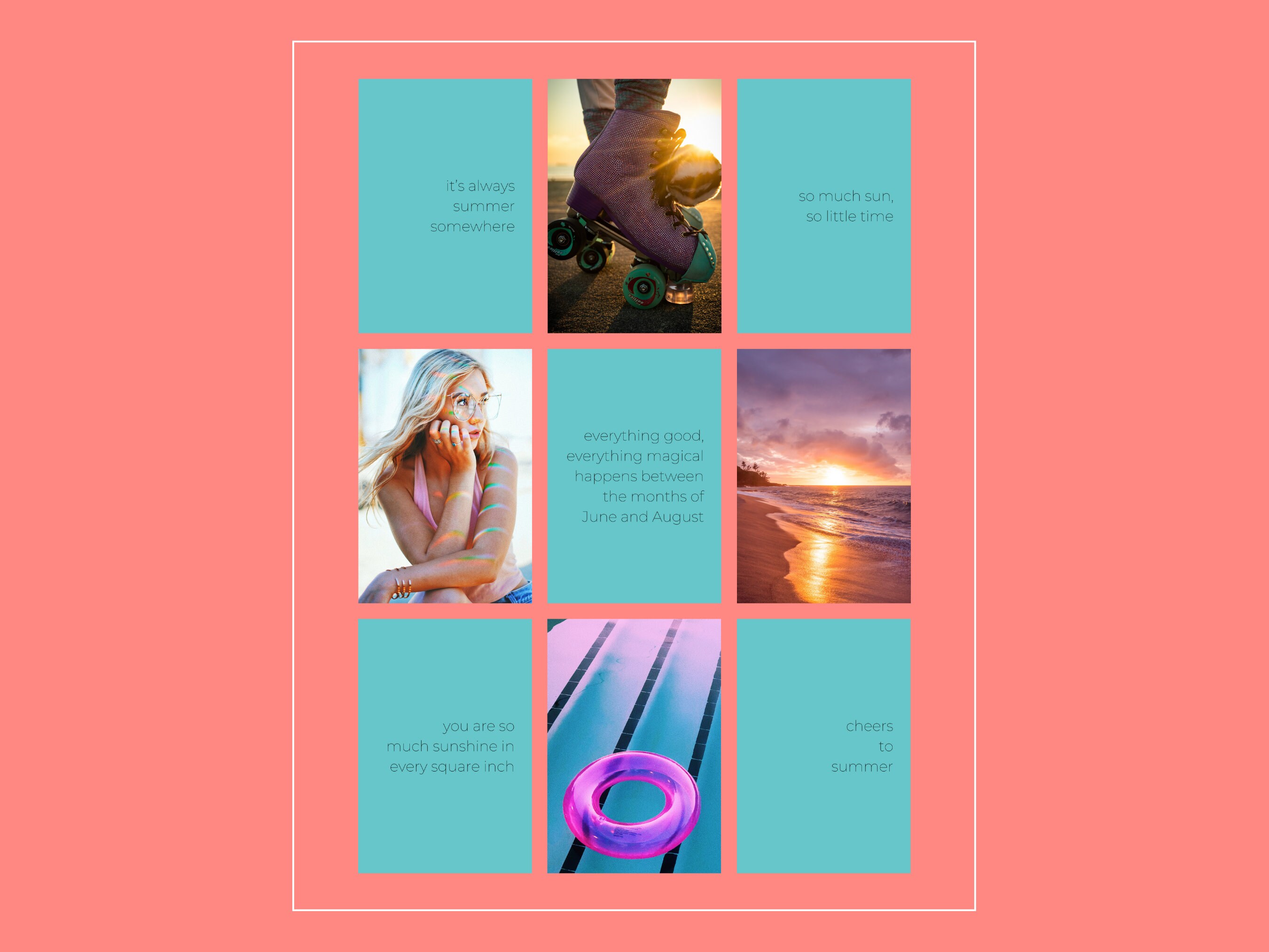 100 Summer Instagram Post + Story Template Bundle | Quote Template ...