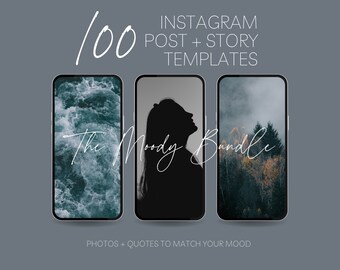 100 Autumn Instagram Post + Story Template Bundle | Quote Template ...