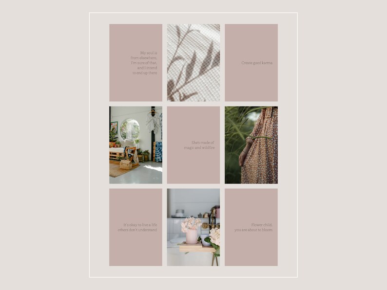 100 Boho Instagram Post + Story Template Bundle | Quote Template| Canva ...
