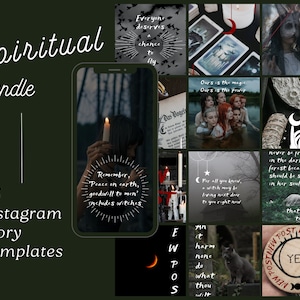 25 Spiritual Instagram Story Templates | Canva Instagram Template | Editable | Witch | Quotes | Magic | Mystical | Witchcraft | Dark | Moody