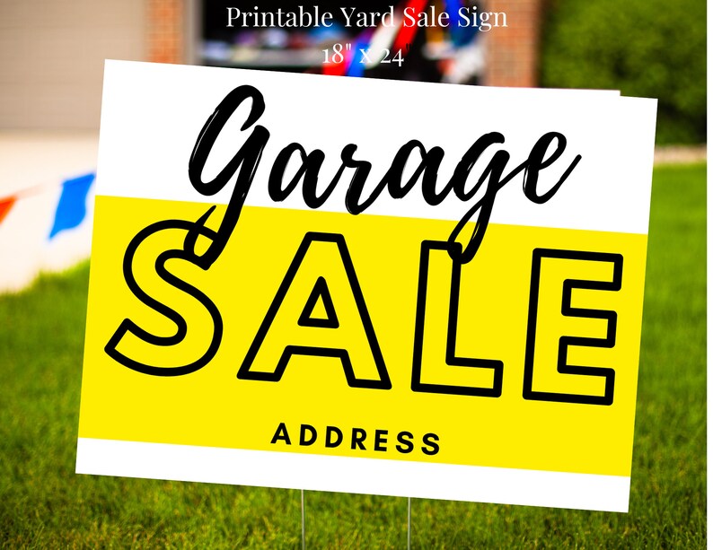 Garage Sale Sign Printable Download Etsy