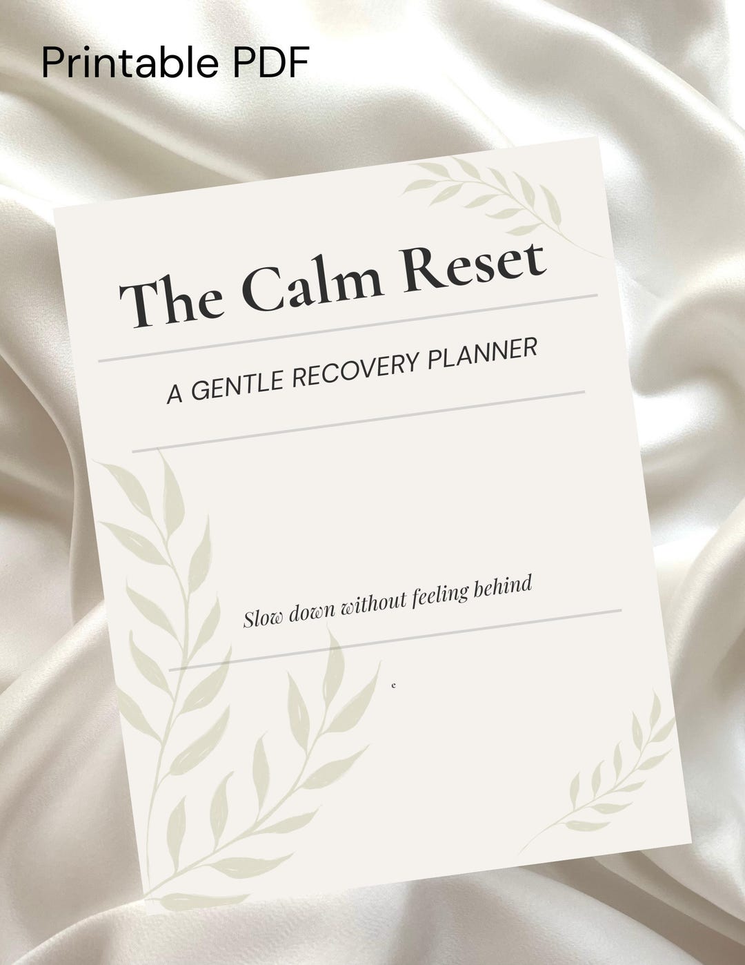Burnout Recovery Planner | Calm Self Care Printable | Gentle Reset ...