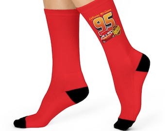 Cars Movie Lightning McQueen Cushioned Crew Socks #95