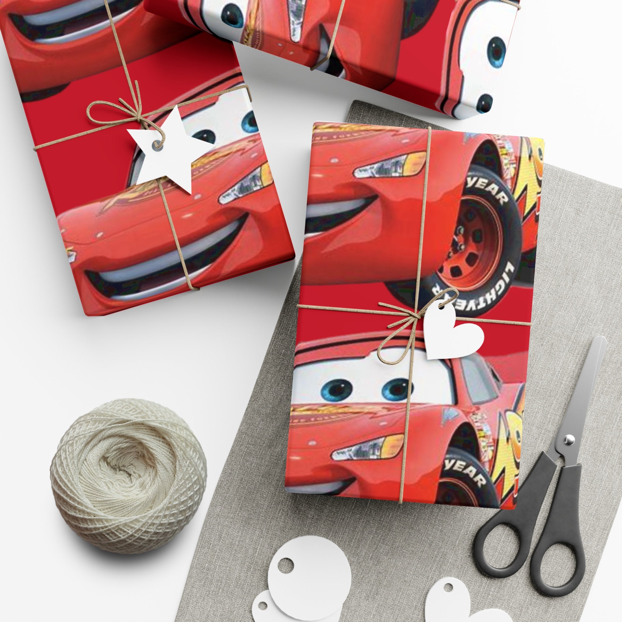 Lightning Mcqueen Custom Gift Wrap Paper - Etsy