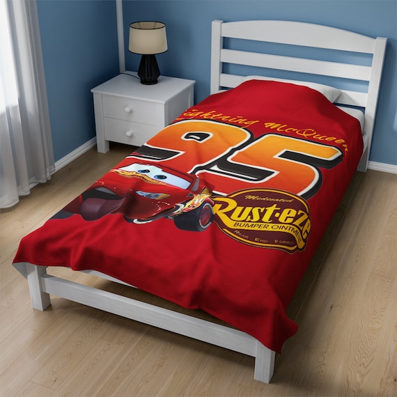 Cars Lightning Mcqueen Velveteen Plush Blanket buy Now Etsy Canada