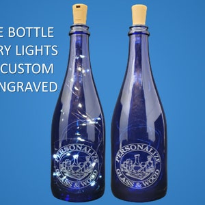 Lights in a Wine Bottle or Wine Glasses, Engraved Wine Bottle or Wine Glasses, Personalized Bottle with Lights, Wine Cork Lights, Wine