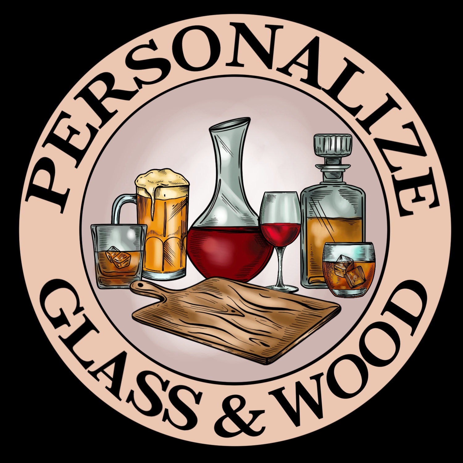 Firefighter Engraved Whiskey Decanter, Personalized Decanter Bottle