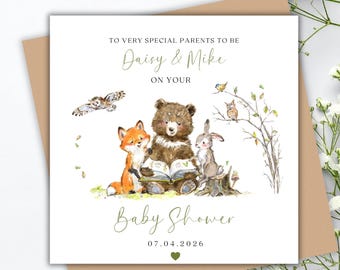 Personalised Baby Shower Card, New Parents to be, Mummy to be Congratulations Card