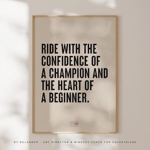 Rider, Equestrian, Horse | Vintage, Quote, Affirmation, Confidence | Scandinavian, Boho | 1 poster | Wall Art | Digital Download | Gift