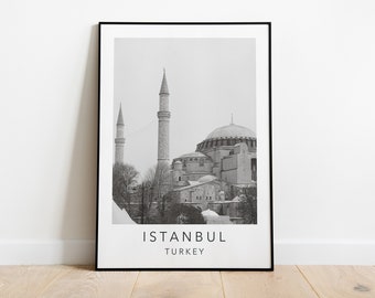 Istanbul Travel Print | Travel Wall Art | Travel Poster Istanbul | Turkey Poster | Black & White Travel Print | Travel Lover Gifts