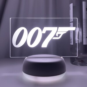 007 James Bond Decor Night Light | 3d led decor lamp poster sticker bedroom nightlight neon poster sign art gift for decoration