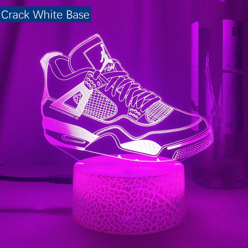 Air Jordans sneaker licht decor Light Nightlight Poster Neon Decor Art Canvas 3D Light Artwork Klasse Cadeau voor thuis Crack White Base