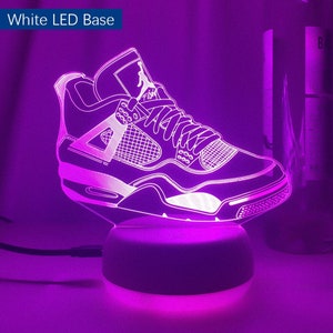 Air Jordans sneaker licht decor Light Nightlight Poster Neon Decor Art Canvas 3D Light Artwork Klasse Cadeau voor thuis White LED Base