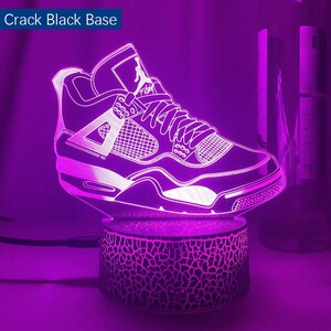 Air Jordans sneaker licht decor Light Nightlight Poster Neon Decor Art Canvas 3D Light Artwork Klasse Cadeau voor thuis Crack Black Base
