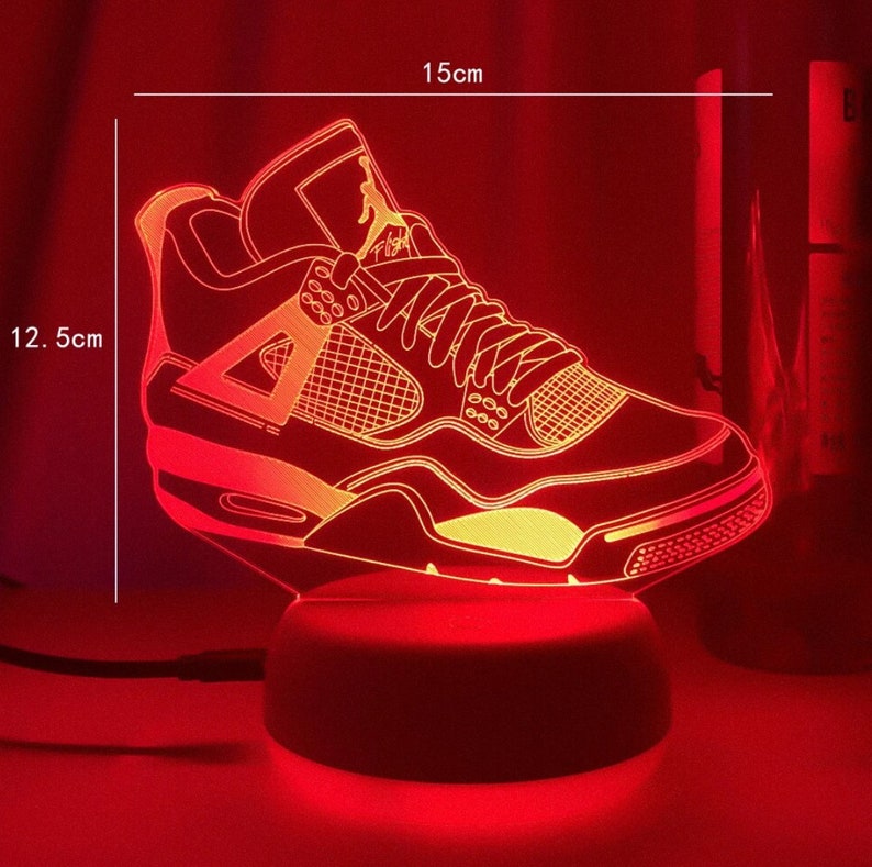 Air Jordans sneaker licht decor Light Nightlight Poster Neon Decor Art Canvas 3D Light Artwork Klasse Cadeau voor thuis afbeelding 7