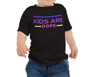 T-shirt à manches courtes en jersey pour bébé avec logo néon Kids Are Dope