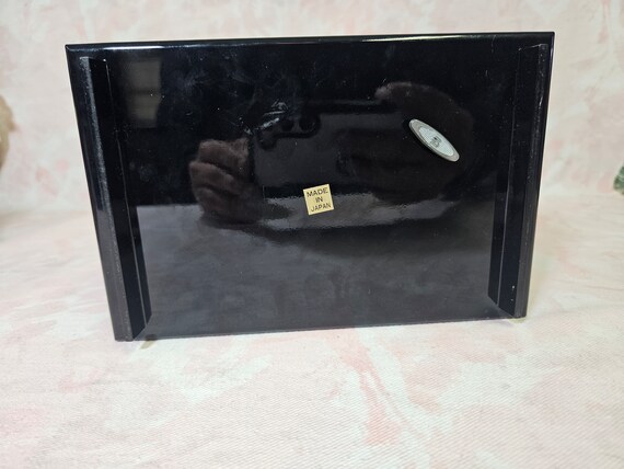 Vintage Japanese Black Inlaid Jewelry Box - image 5
