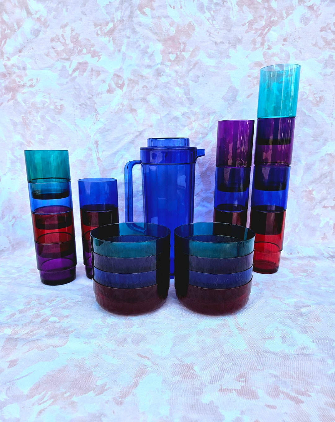 Tupperware Preludio Cups Bowls and Pitcher Multicolor Set 33 Pcs Etsy