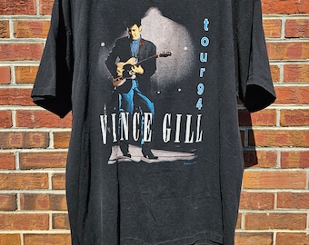 Vintage Vince Gill Tour 1994 Concert Tshirt Single Stitched Hanes Heavyweight Size XL
