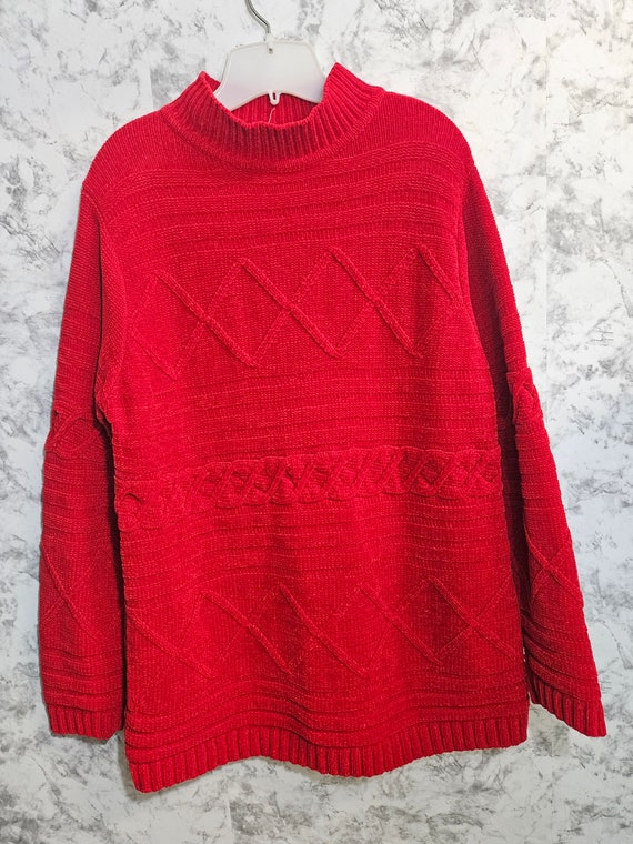 Vintage T R Bentley Men's Red Knit Pullover Sweate