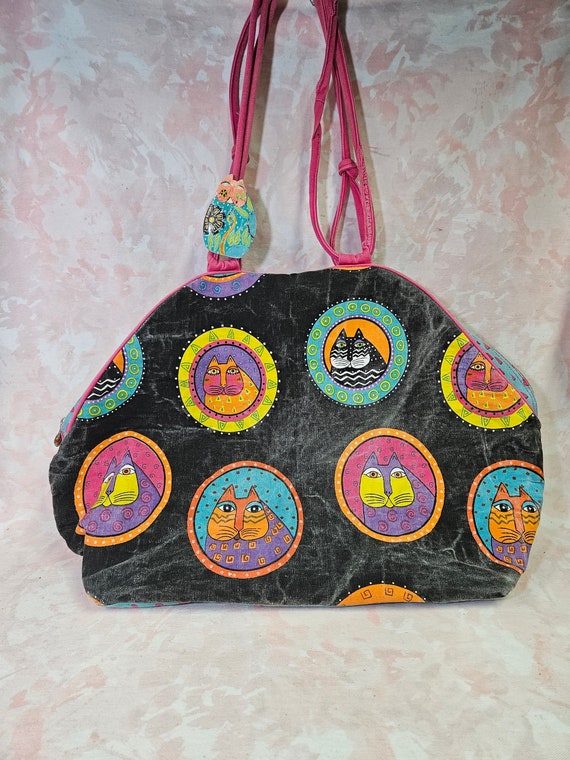 Vintage Laurel Burch Cat Tote For Sun And Sand Acc