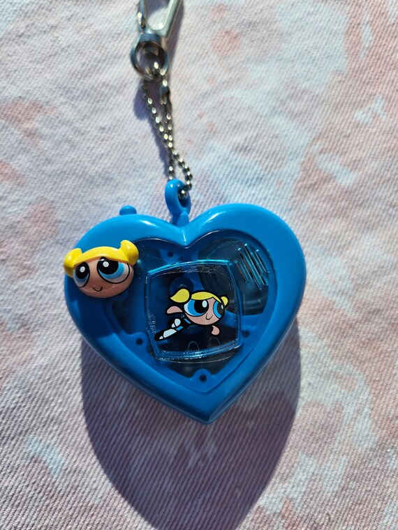 Vintage Powerpuff Girls Bubbles Hotline Keychain 2000… Gem