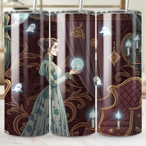 Victorian Lady Ghost Hunter 20oz Tumbler Wrap, Spooky Digital Design, Ghost Hunting Accessory, Tumbler Design, Digital File Download