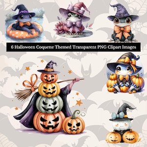 Halloween Frog Clipart PNG, Cute Witch Digital Stickers, Watercolor Froggy Images, Halloween Party Decor, Commercial Use, Digital Download