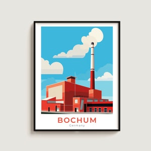 Bochum Travel Poster Wall Art Gift Germany Travel Print Gift Home Decor Lovers Wall Hanging