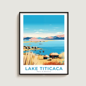 Lake Titicaca Travel Print Wall Art Gift Peru/Bolivia Travel Poster Gift Home Decor Lovers Wall Hanging