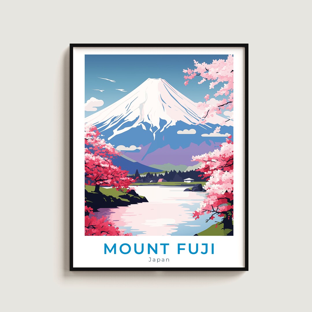 Mount Fuji Travel Poster Wall Art Gift Japan Travel Print Gift Home ...
