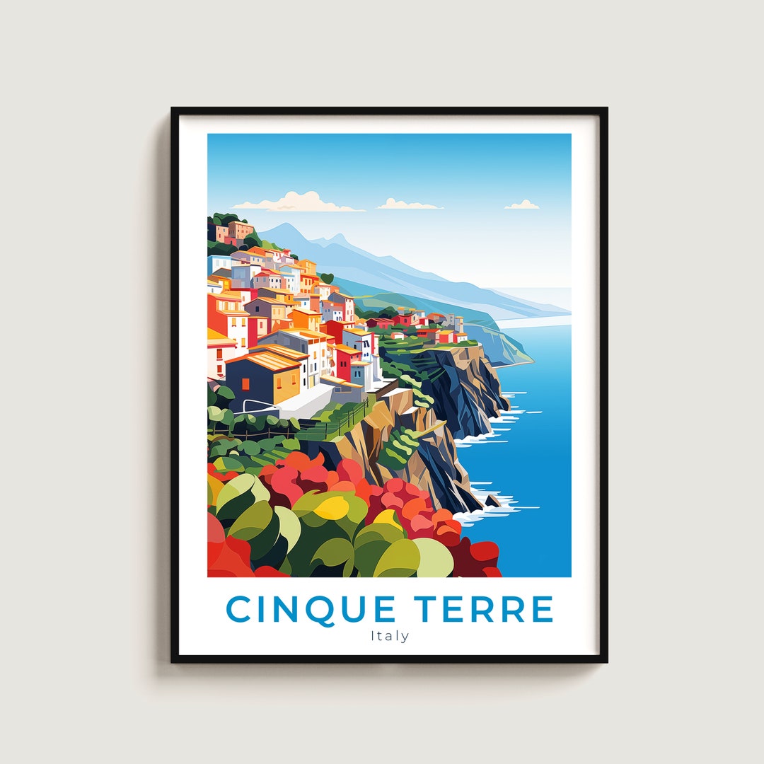 Cinque Terre Travel Poster Wall Art Gift Italy Travel Print Gift Home ...