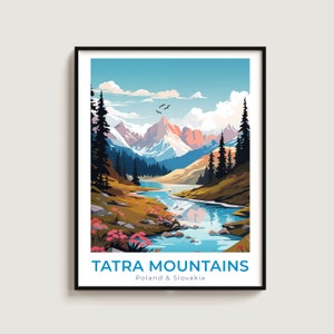 Tatra Mountains Travel Print Wall Art Gift Poland & Slovakia Travel Poster Gift Home Decor Lovers Wall Hanging