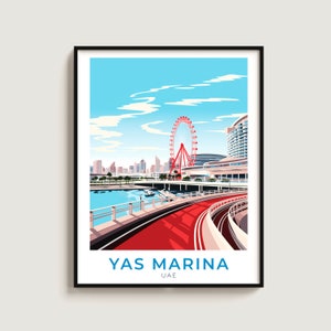 Yas Marina Travel Print Wall Art Gift UAE Travel Poster Gift Home Decor Lovers Wall Hanging