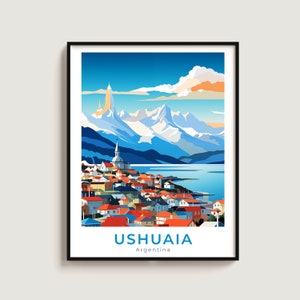 Ushuaia Travel Poster Wall Art Gift Argentina Travel Print Gift Home Decor Lovers Wall Hanging
