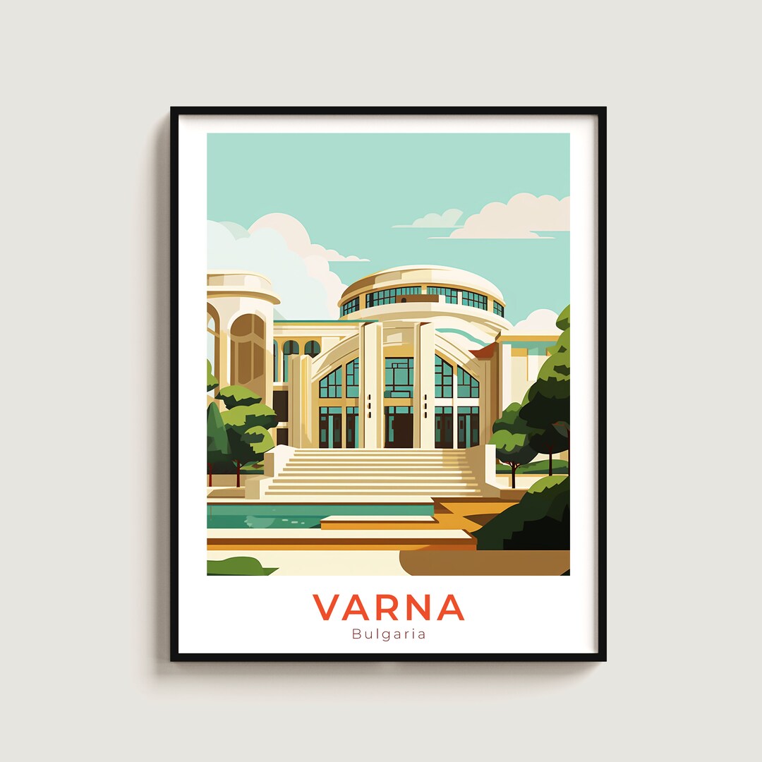 Varna Travel Poster Wall Art Gift Bulgaria Travel Print Gift Home Decor