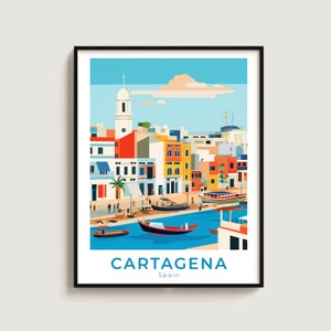 Cartagena Travel Poster Wall Art Gift Spain Travel Print Gift Home Decor Lovers Wall Hanging