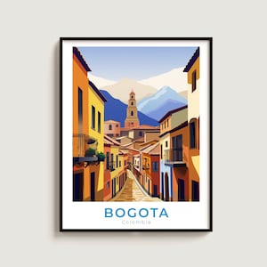 Bogota Travel Poster Wall Art Gift Colombia Travel Print Gift Home Decor Lovers Wall Hanging