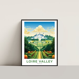Loire Valley Travel Poster Wall Art Gift France Travel Print Gift Home Decor Lovers Wall Hanging