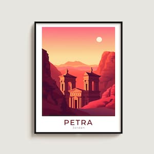 Petra Travel Poster Wall Art Gift Jordan Travel Print Gift Home Decor Lovers Wall Hanging